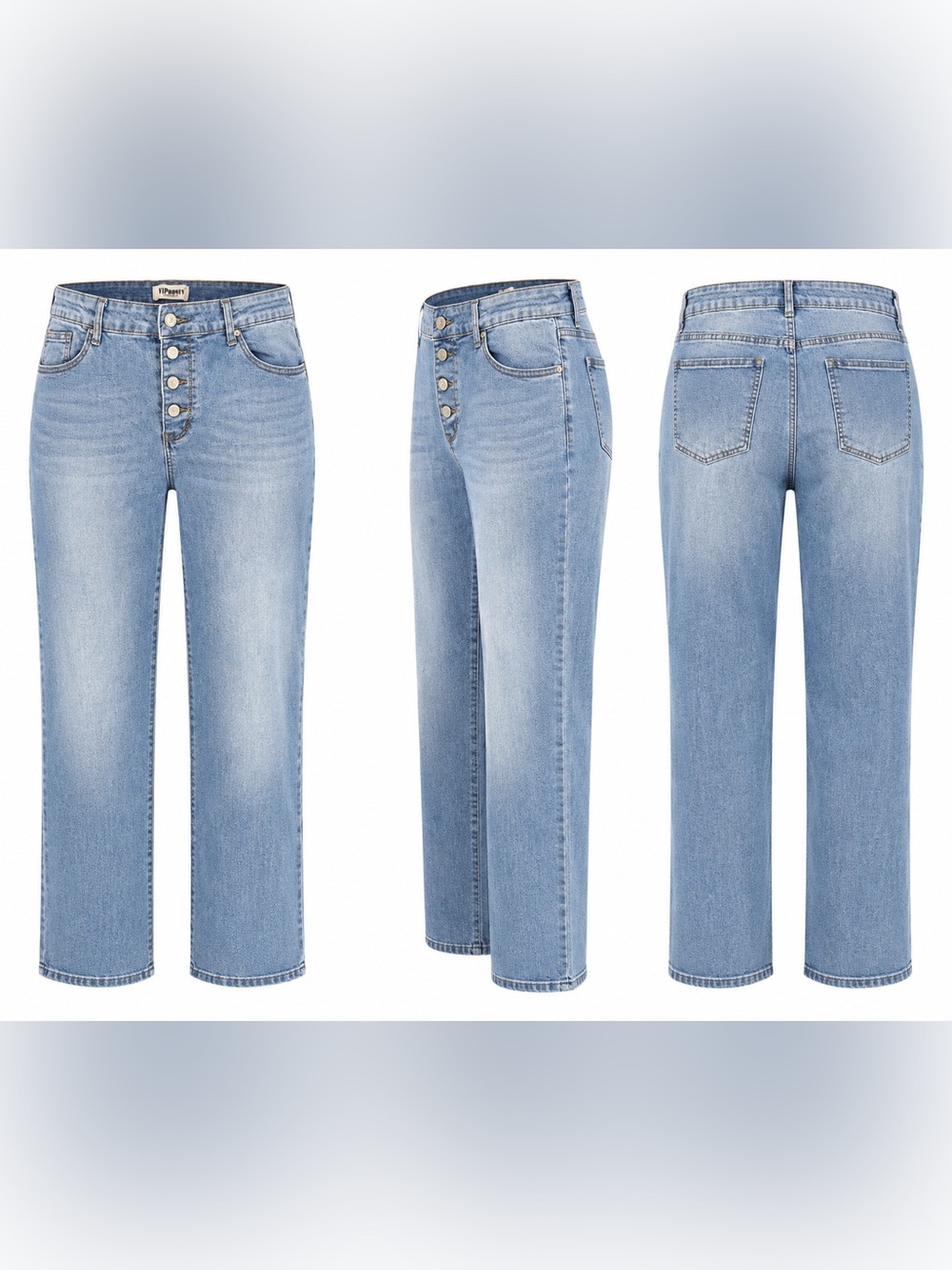 VIP Honey 3XL Light Wash Button Fly Straight Leg Stretch Jeans